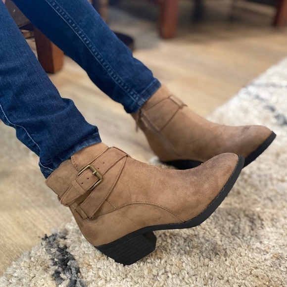 Taupe Vegan Suede Ankle Boots - Picture 5 of 7